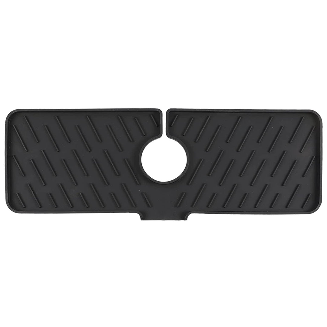 Black-Grey Color Options -- 1Pc Silicone Faucet Mat Kitchen Sink Splash Guard Drain Mat Drying Pad Kitchen Mat Bathroom Drip Catcher