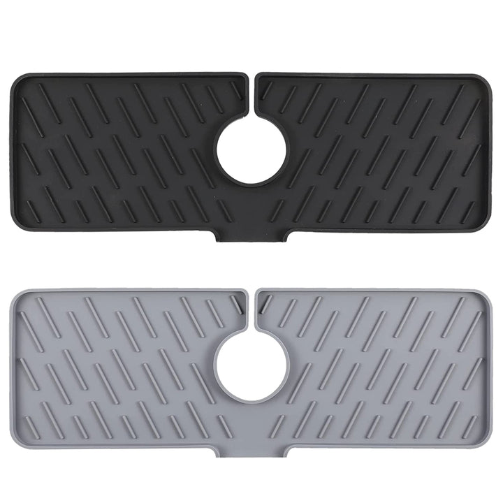 Black-Grey Color Options -- 1Pc Silicone Faucet Mat Kitchen Sink Splash Guard Drain Mat Drying Pad Kitchen Mat Bathroom Drip Catcher