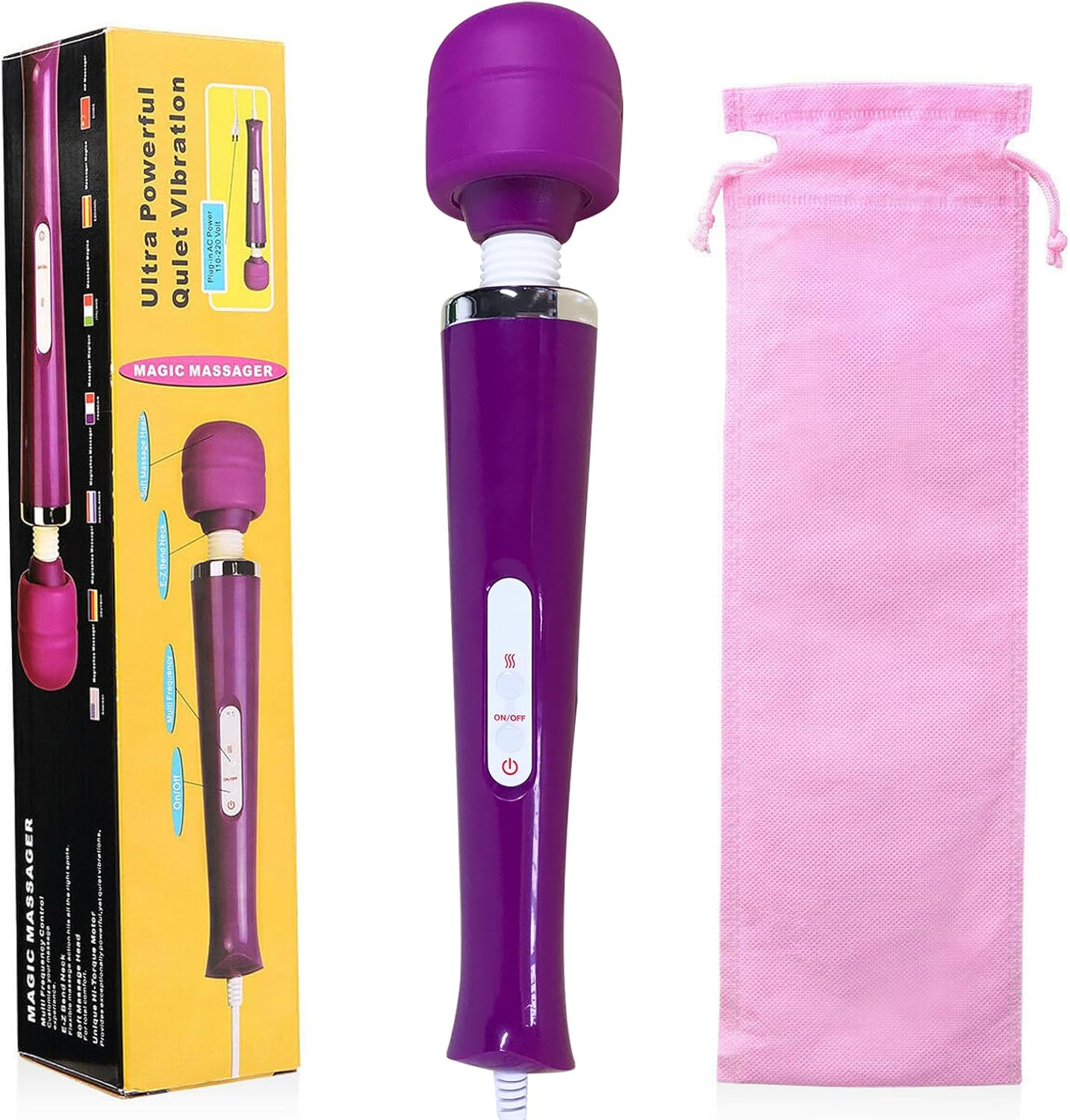 Handheld Massager 20 Speed Wand Vibrating Massage Magic Full Body Therapy Motor