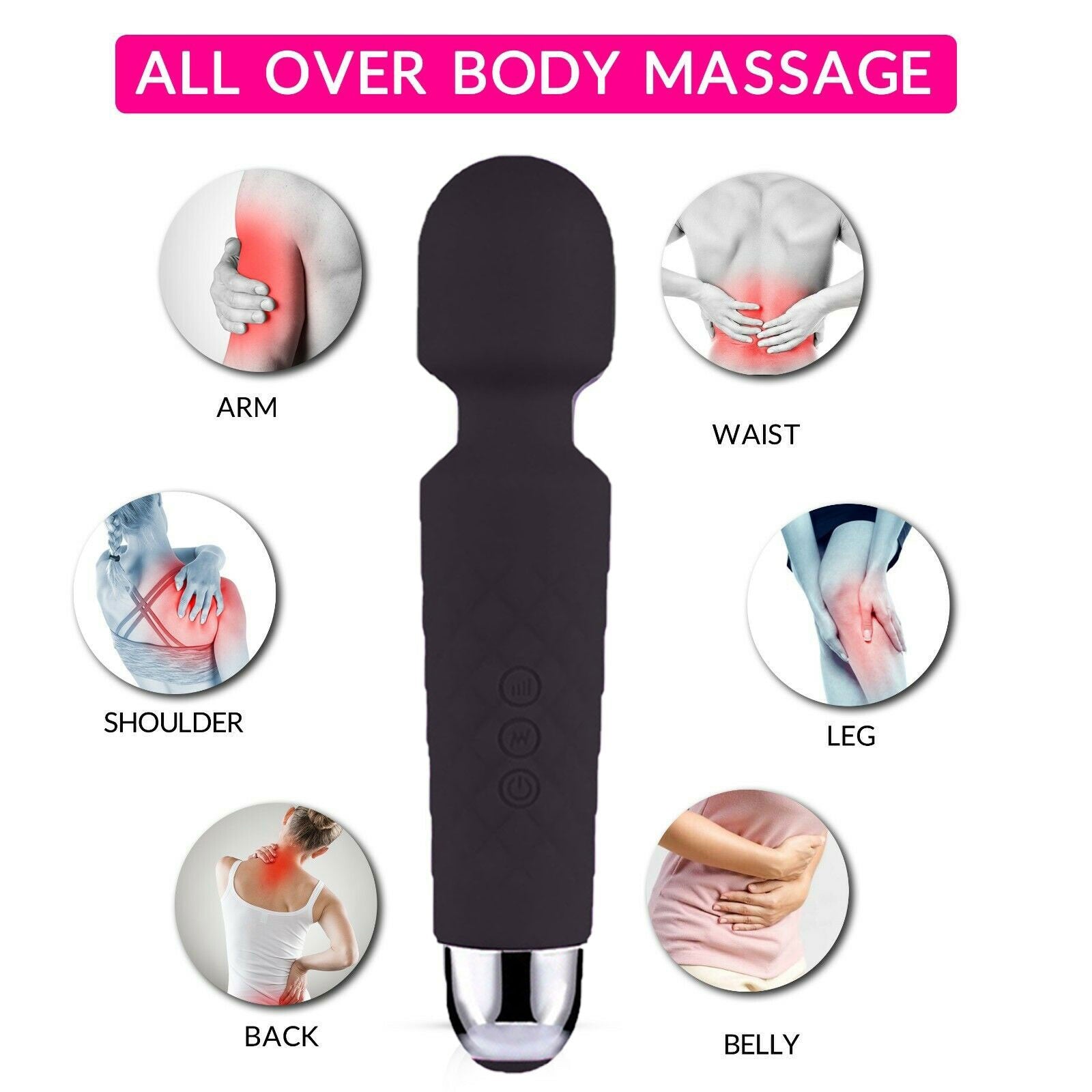 Magic Massage Wand Muscle Relaxation Massager 20 Speed Vibrating Full Body Therapy Motor